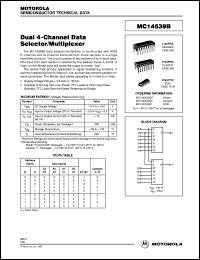 MC14539BCL datasheet: Dual 4-channel data selector/multiplexer MC14539BCL