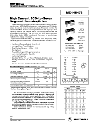 MC14547BCL datasheet: High current BCD-to-seven segment decoder/driver MC14547BCL