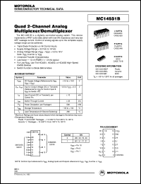 MC14551BCP datasheet: Quad 2-channel analog multiplexer/demultiplexer MC14551BCP