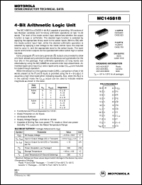 MC14581BCP datasheet: 4-bit arythmetic logic unit MC14581BCP