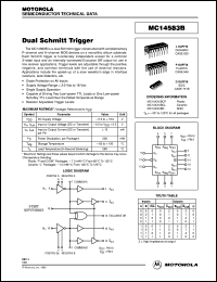 MC14583BCP datasheet: Dual schmitt trigger MC14583BCP