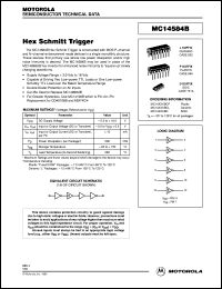 MC14584BCP datasheet: Hex schmitt trigger MC14584BCP