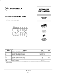 MC74AC08D datasheet: Quad 2-input AND gate MC74AC08D