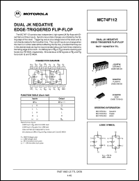 MC74F112J datasheet: Dual JK negative edge-triggered flip-flop MC74F112J