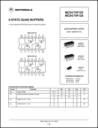 MC74F125D datasheet: 3-state quad buffer MC74F125D