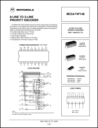 MC74F148D datasheet: 8-line to 3-line priority encoder MC74F148D