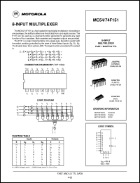 MC54F151J datasheet: 8-input multiplexer MC54F151J