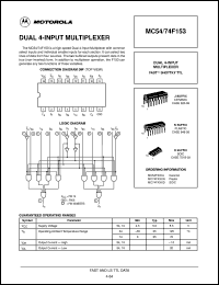 MC54F153N datasheet: Dual 4-input multiplexer MC54F153N