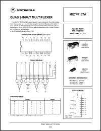 MC74F157AN datasheet: Quad 2-input multiplexer MC74F157AN