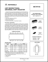 MC74F194D datasheet: 4-bit bidirectional universal shift register MC74F194D