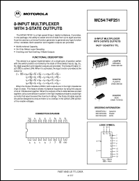 MC74F251D datasheet: 8-input multiplexer with 3-state outputs MC74F251D