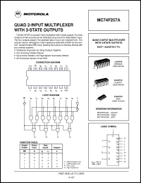 MC54F257AJ datasheet: Quad 2-input multiplexer with 3-state outputs MC54F257AJ