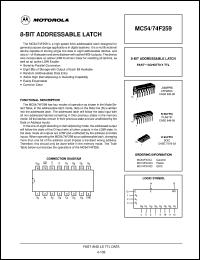 MC74F259N datasheet: 8-bit addressable latch MC74F259N