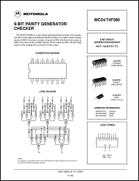 MC54F280J datasheet: 9-bit parity generator/checker MC54F280J