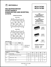 MC74F366D datasheet: Hex buffer/driver gated enable noninverting and inverting,3-state MC74F366D