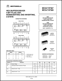 MC74F368D datasheet: Hex buffer/driver 4-bit plus 2-bit noninverting and inverting,3-state MC74F368D