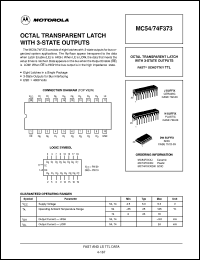 MC74F373DW datasheet: Octal transparent latch with 3-state outputs MC74F373DW