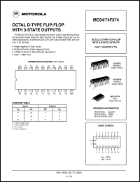 MC74F374DW datasheet: Octal D-type flip-flop with 3-state outputs MC74F374DW