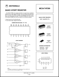 MC54F399J datasheet: Quad 2-port register MC54F399J