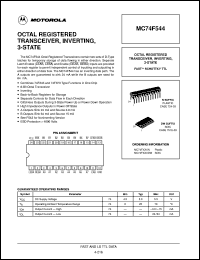 MC74F544DW datasheet: Octal registered transceiver,inverting,3-state MC74F544DW