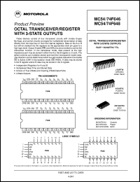 MC74F646N datasheet: Octal transceiver/register with 3-state outputs MC74F646N