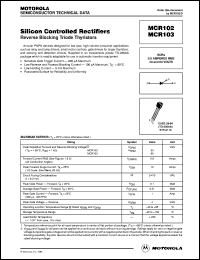 MCR102 datasheet: Silicon controlled rectifier MCR102