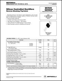 MCR25D datasheet: Silicon controlled rectifier MCR25D