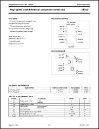 NE522D datasheet: High-speed dual-differential comparator/sense amp NE522D