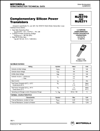 MJE270 datasheet: Complementary silicon transistor MJE270