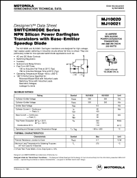 MJ10020 datasheet: NPN silicon power darlington transistor MJ10020