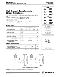 MJ11029 datasheet: High-current complementary silicon transistor MJ11029