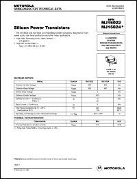 MJ15024 datasheet: Silicon power transistor MJ15024