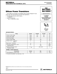 MJ15025 datasheet: Silicon power transistor MJ15025