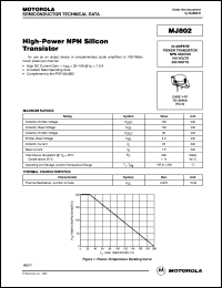 MJ802 datasheet: High-power NPN silicon transistor MJ802