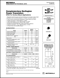 MJD117 datasheet: Complementary darlington power transistor MJD117