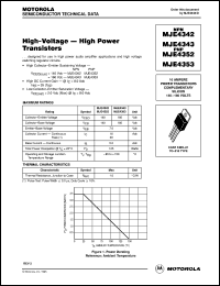 MJE4353 datasheet: High-voltage - high-power transistor MJE4353