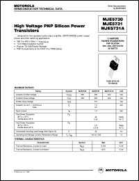 MJE5730 datasheet: High-voltage PNP silicon power transistor MJE5730