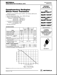 MJH11017 datasheet: Complementary darlington silicon power transistor MJH11017