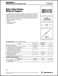MKP1V120 datasheet: Sidac high-voltage bilateral trigger MKP1V120