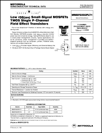 MMBF0202PLT1 datasheet: Small-signal MOSFETs TMOS single P-channel field effect transistor MMBF0202PLT1