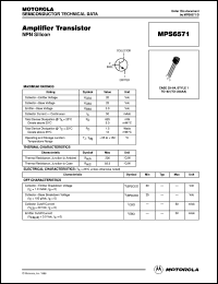 MPS6571 datasheet: Amplifier transistor MPS6571