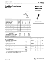 MPS3563 datasheet: Amplifier transistor MPS3563