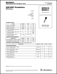 MPSH11 datasheet: VHF/UHF transistor MPSH11