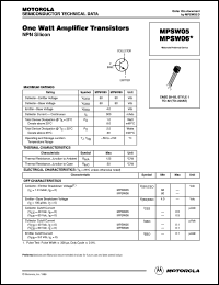 MPSW06 datasheet: One watt amplifier transistor MPSW06