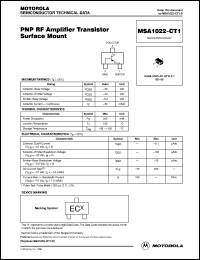 MSA1022-CT1 datasheet: PNP RF amplifier transistor MSA1022-CT1