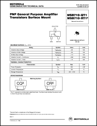 MSB710-RT1 datasheet: PNP general purpose amplifier transistor MSB710-RT1