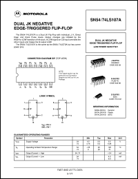 SN54LS107AJ datasheet: Dual JK negative edge-triggered flip-flop SN54LS107AJ