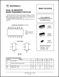 SN74LS107AN datasheet: Dual JK negative edge-triggered flip-flop SN74LS107AN