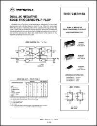 SN74LS112AD datasheet: Dual JK negative edge-triggered flip-flop SN74LS112AD