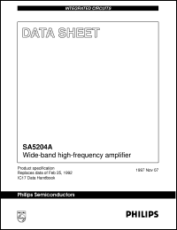 SA5204AN datasheet: Wide-band high-frequency amplifier SA5204AN